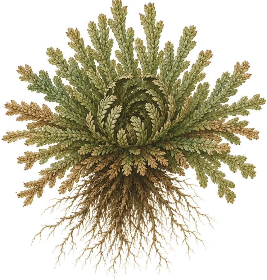 Watercolor botanical: Resurrection plant