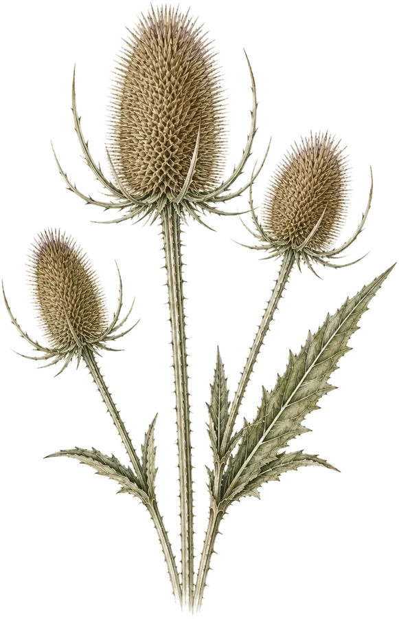 Watercolor botanical: Teasel