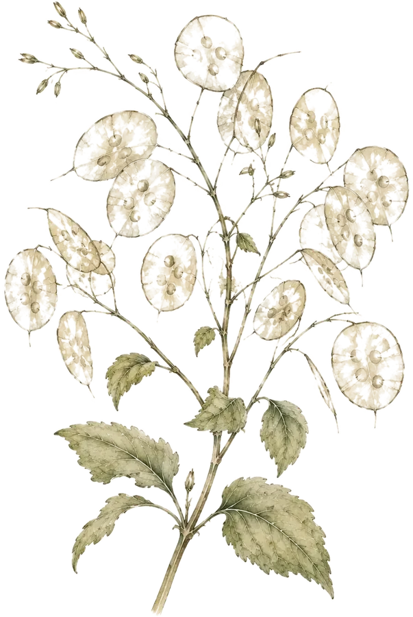 Watercolor botanical: Money plant / honesty