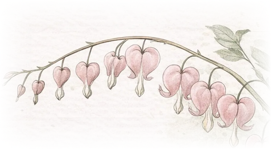 Watercolor botanical: Bleeding heart