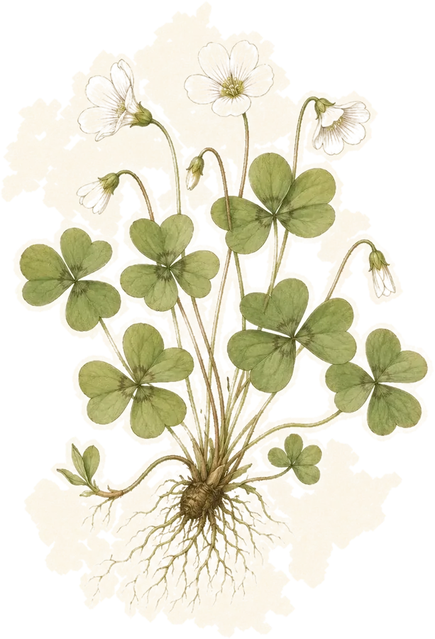 Watercolor botanical: Wood sorrel